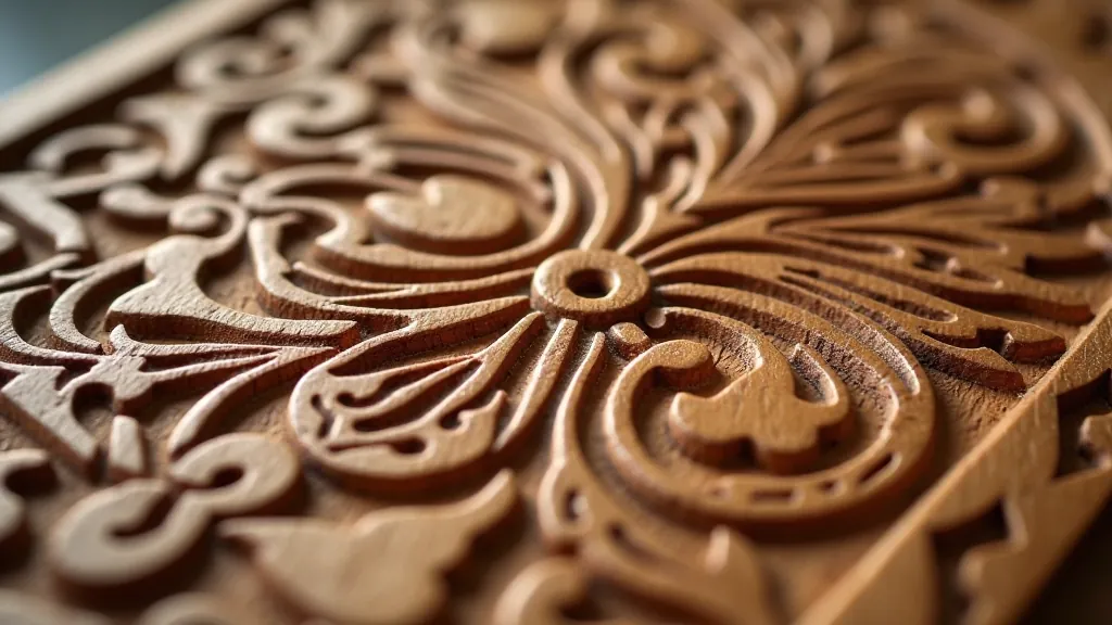 Intricate Latvian ornamental carving patterns and details